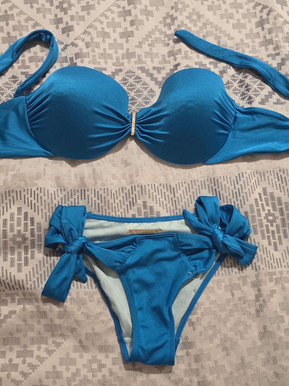 Victoria's Secret Teal Swirl Lined Swim Top